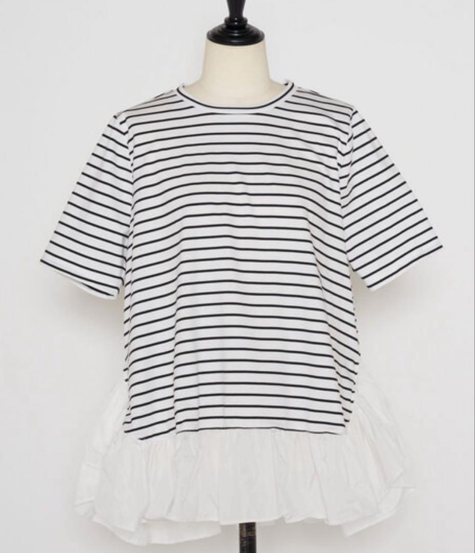 新品タグ付き　ビアズリー BEARDSLEY ギャザーペプラムTee ホワイト