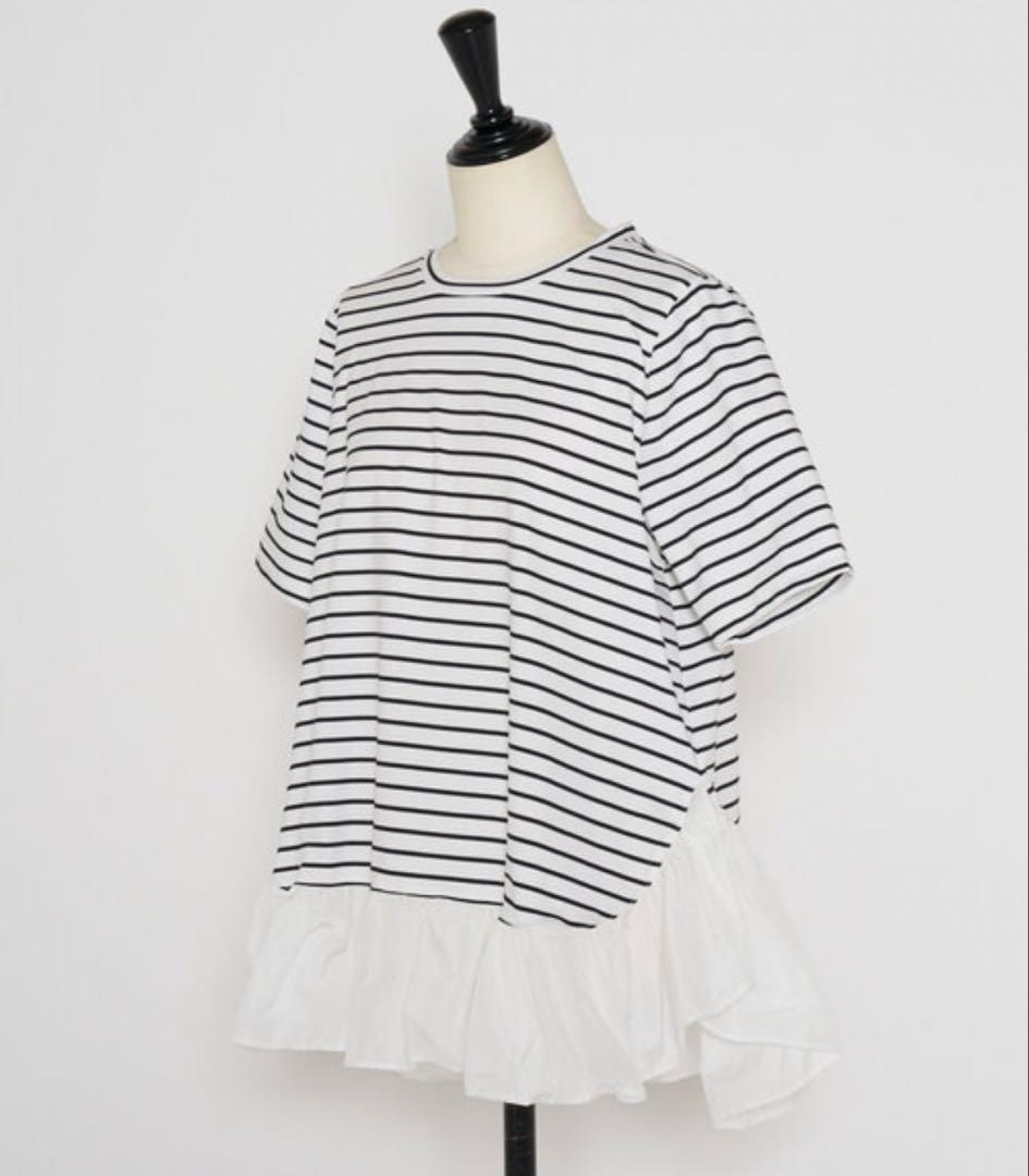 新品タグ付き　ビアズリー BEARDSLEY ギャザーペプラムTee ホワイト