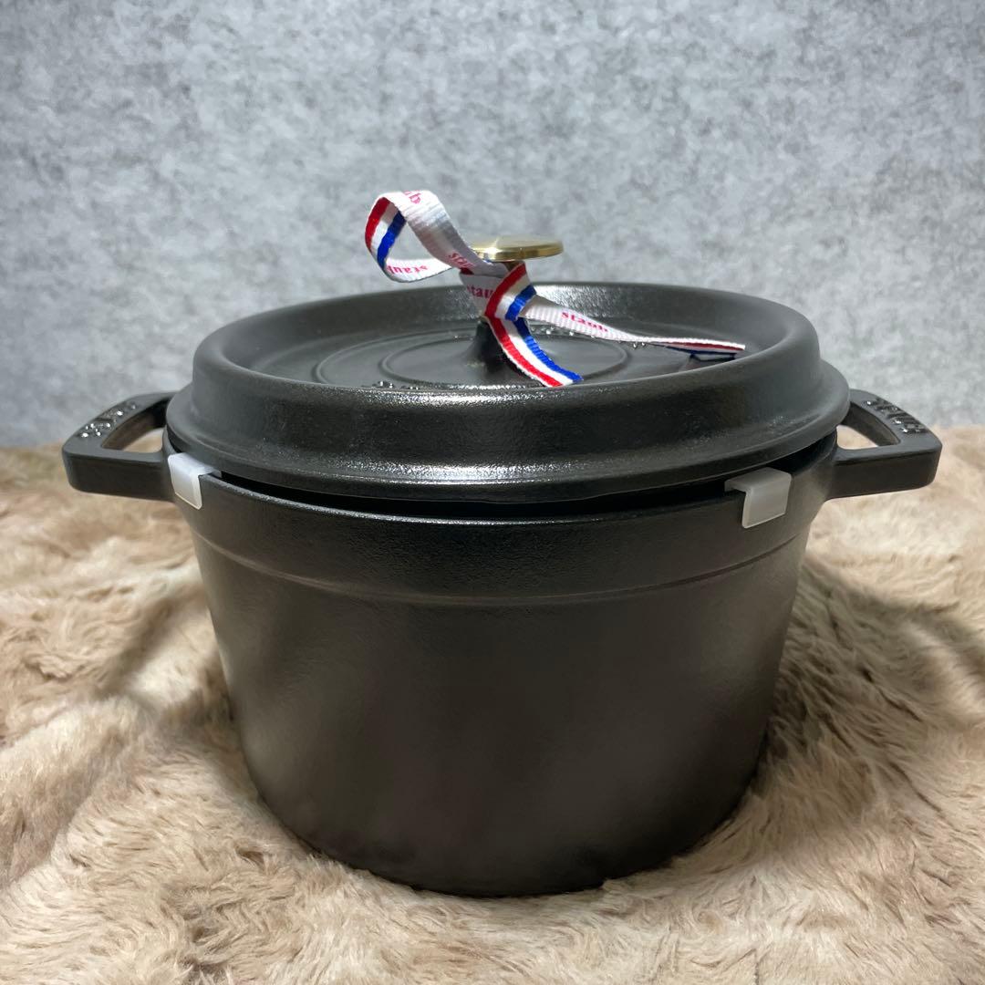 staubストウブ グランドココット ラウンド ブラック 20cm 鍋 IH対応
