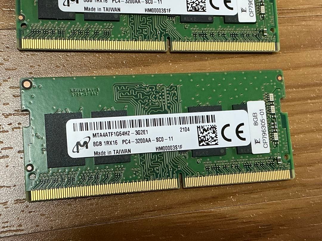 Micron★PC4-3200AA★8GB×2枚★16GB★DDR4メモリ