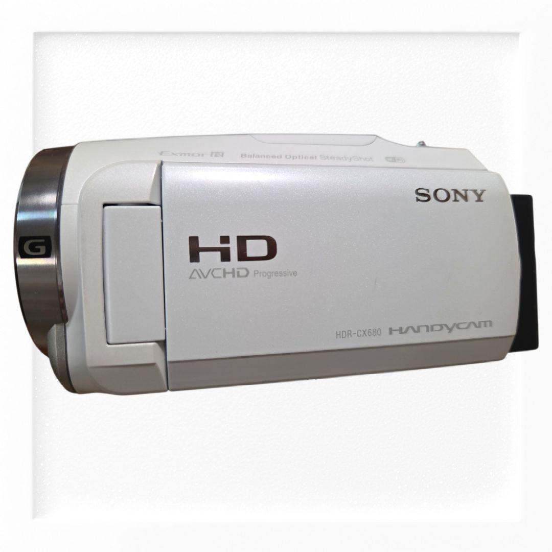 土日価格❗未使用に近い⭐ SONY HDR-CX680 ホワイト ビデオカメラ