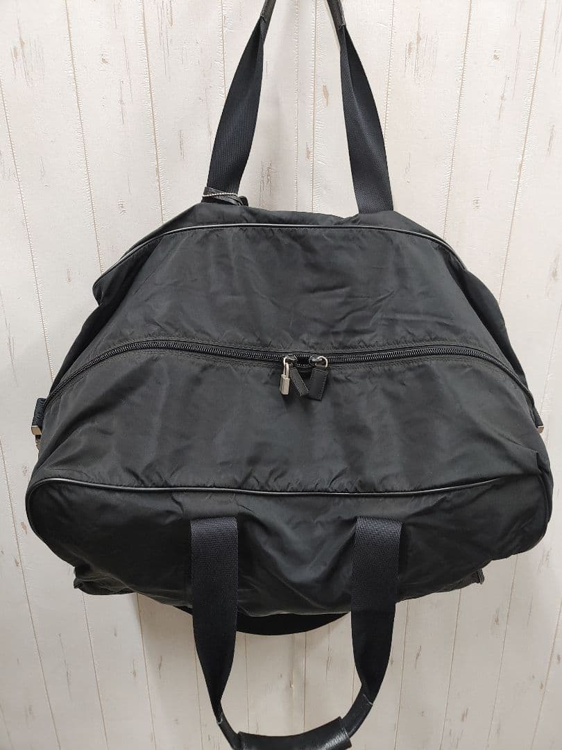 90s 00s PRADA プラダ 2WAY ボストンバッグ ブラック 大容量