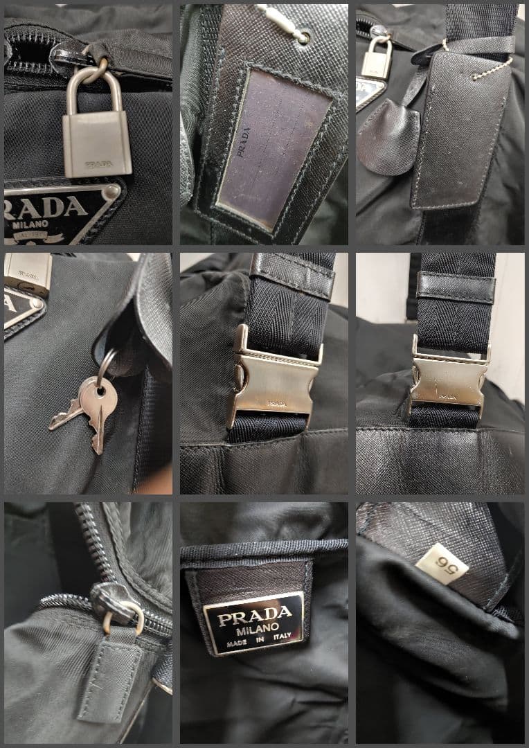 90s 00s PRADA プラダ 2WAY ボストンバッグ ブラック 大容量