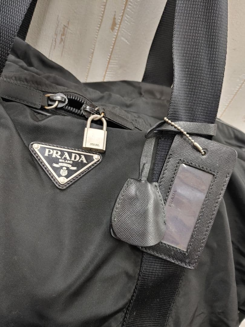 90s 00s PRADA プラダ 2WAY ボストンバッグ ブラック 大容量