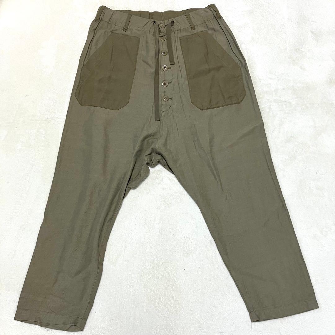 S’YTE サイト サルエルパンツ 2 切替 リネン カーキ ヨウジヤマモト