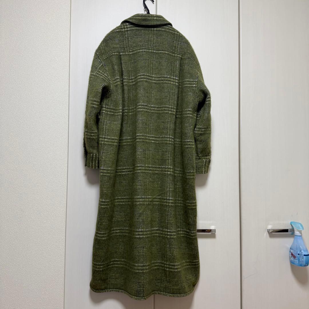 IENA LA BOUCLE プレイドシャギーウールシャツコート