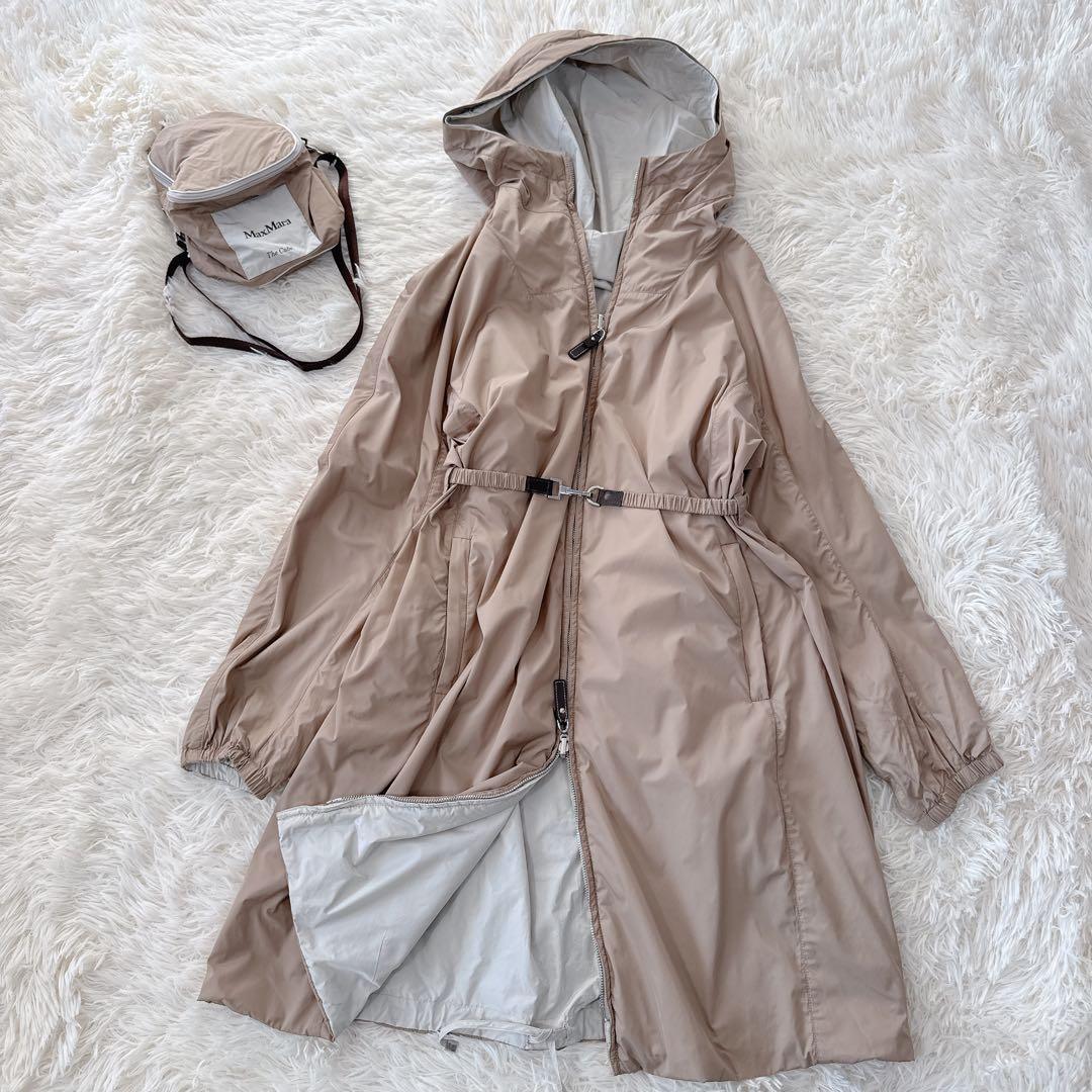 MaxMara　ザキューブ　リバーシブル ナイロン ロングコート　ベージュ　38