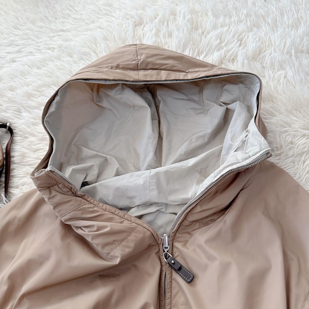 MaxMara　ザキューブ　リバーシブル ナイロン ロングコート　ベージュ　38