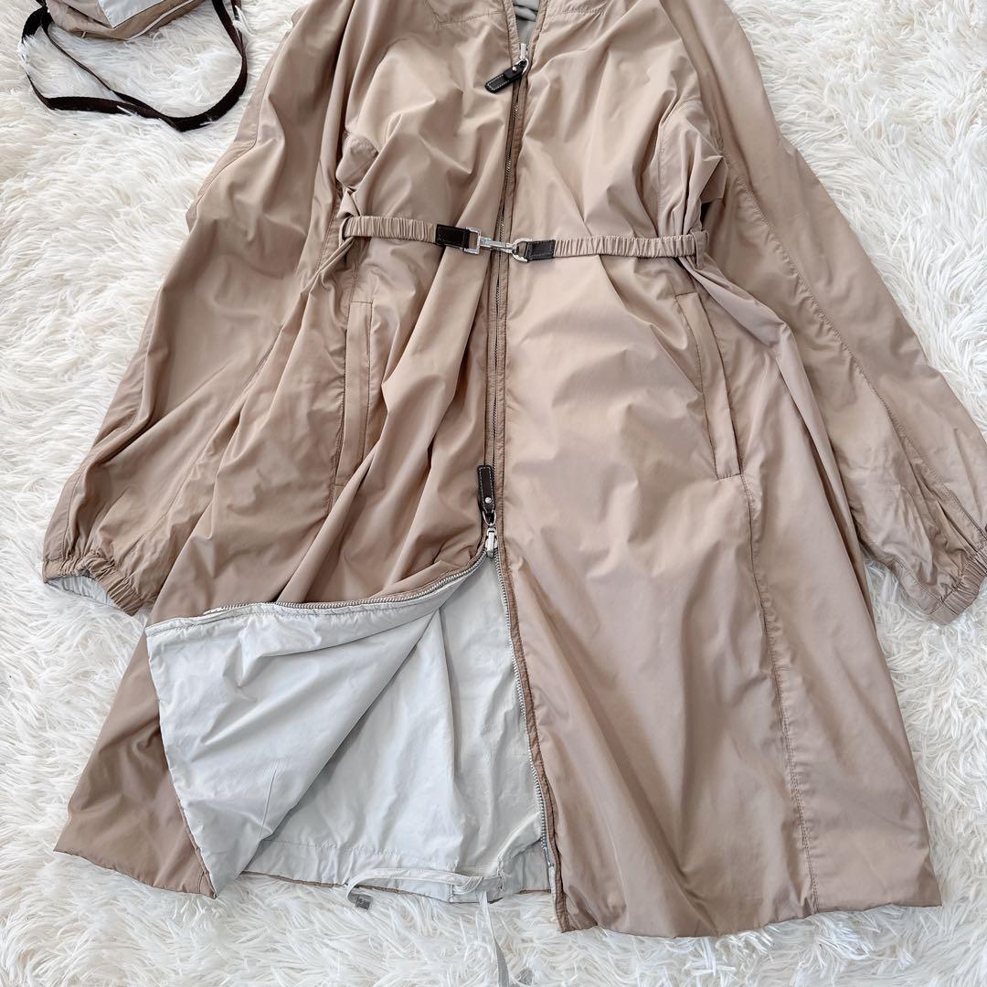 MaxMara　ザキューブ　リバーシブル ナイロン ロングコート　ベージュ　38