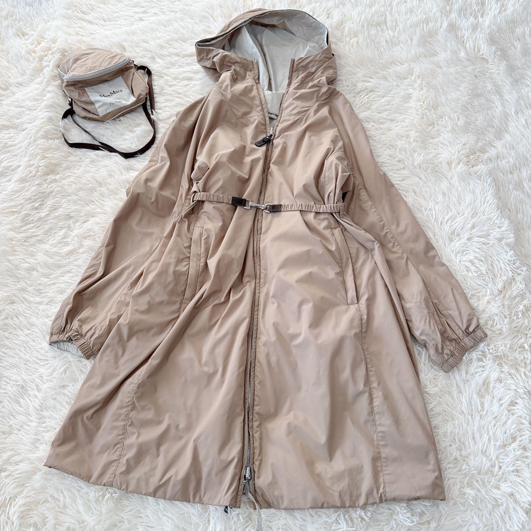MaxMara　ザキューブ　リバーシブル ナイロン ロングコート　ベージュ　38