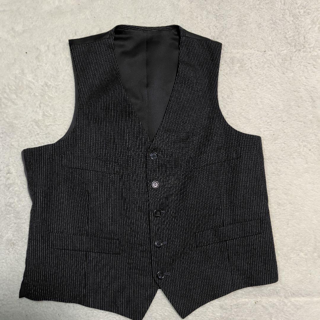 NORMAN HARTNELL スーツ 3ピース ダークグレー ストライプ