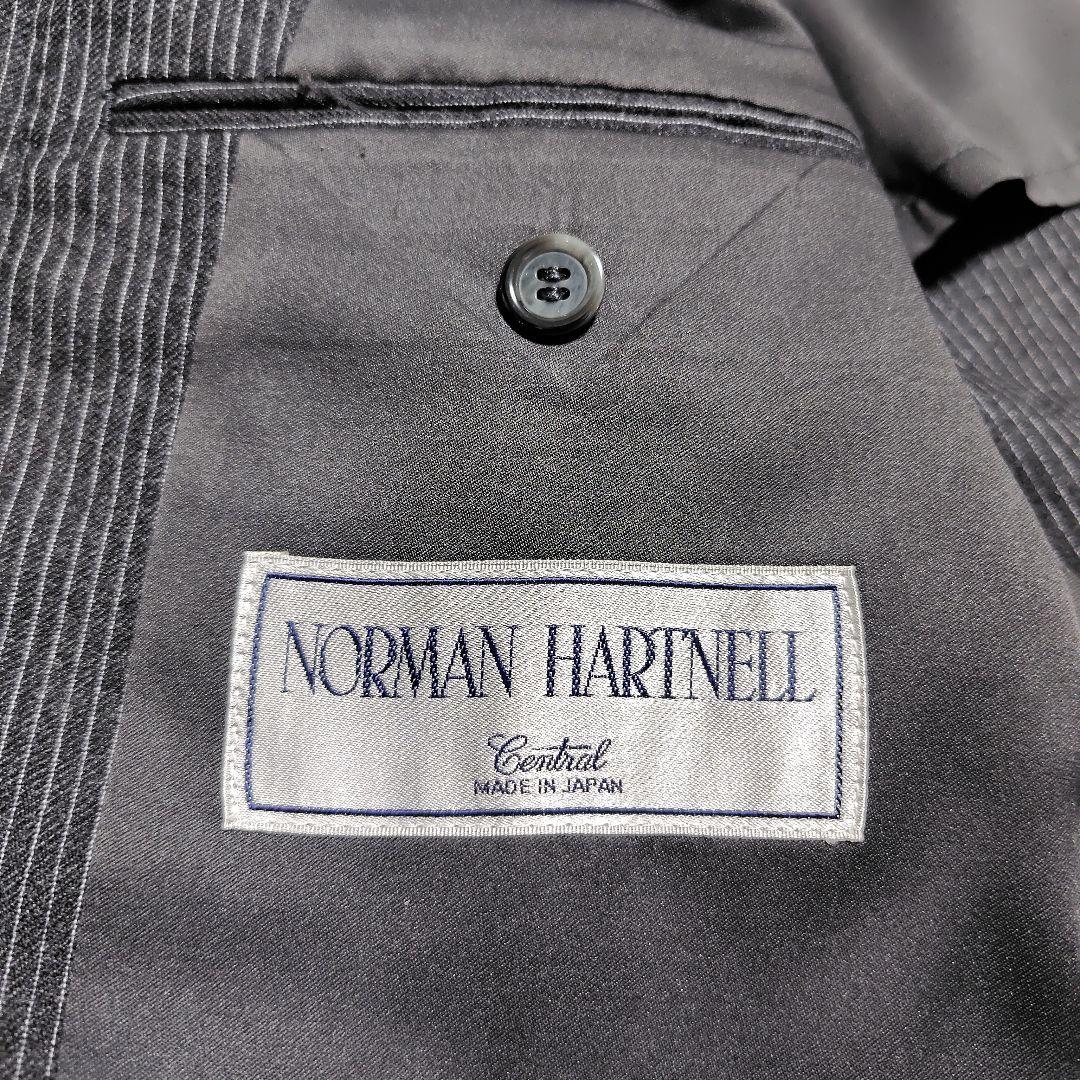 NORMAN HARTNELL スーツ 3ピース ダークグレー ストライプ