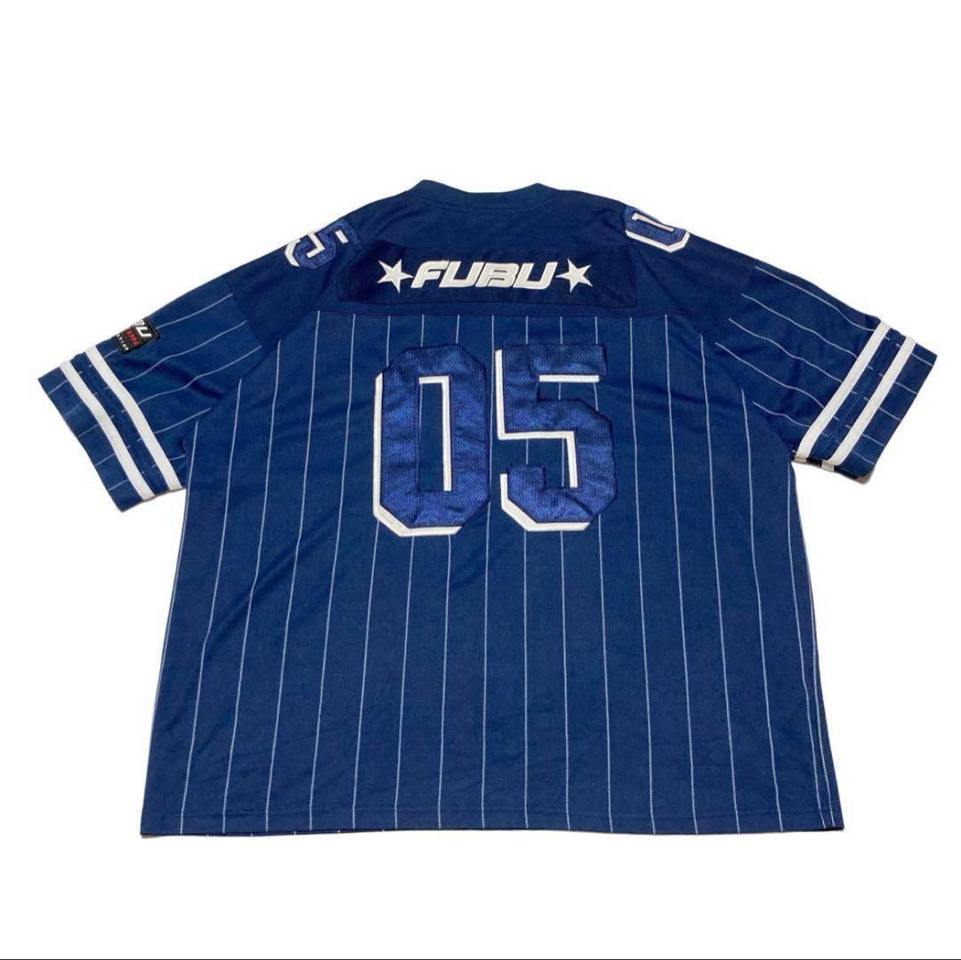 FUBU ネイビー ストライプ シャツ 3X 05