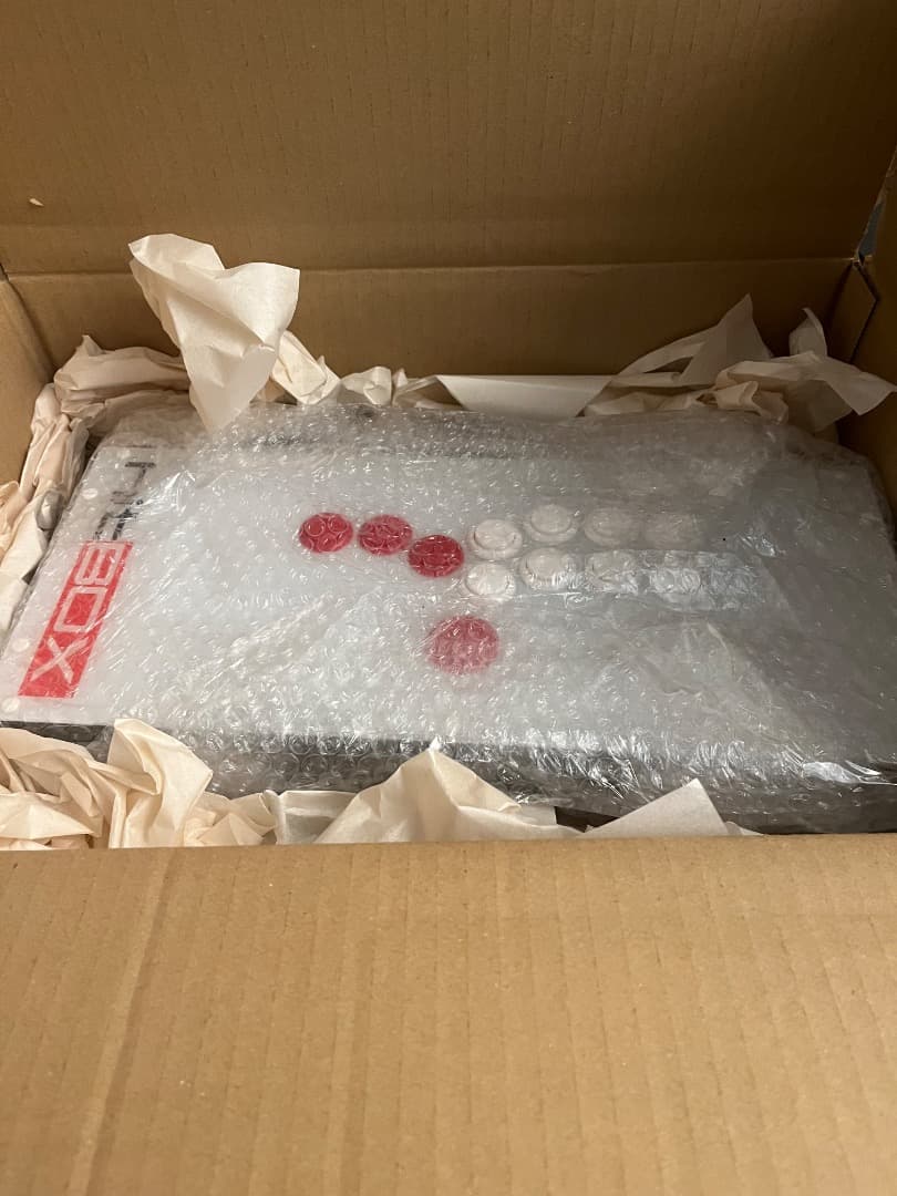 【動作確認済み】hitBOX アーケードスティック ホワイト/レッド
