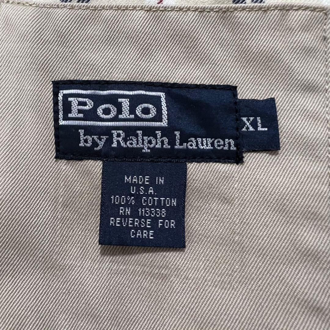 【USA製】ポロバイラルフローレン スイングトップ XL ベージュ 裏地チェック