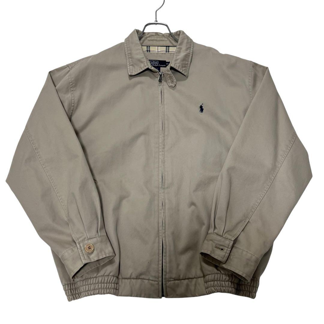 【USA製】ポロバイラルフローレン スイングトップ XL ベージュ 裏地チェック