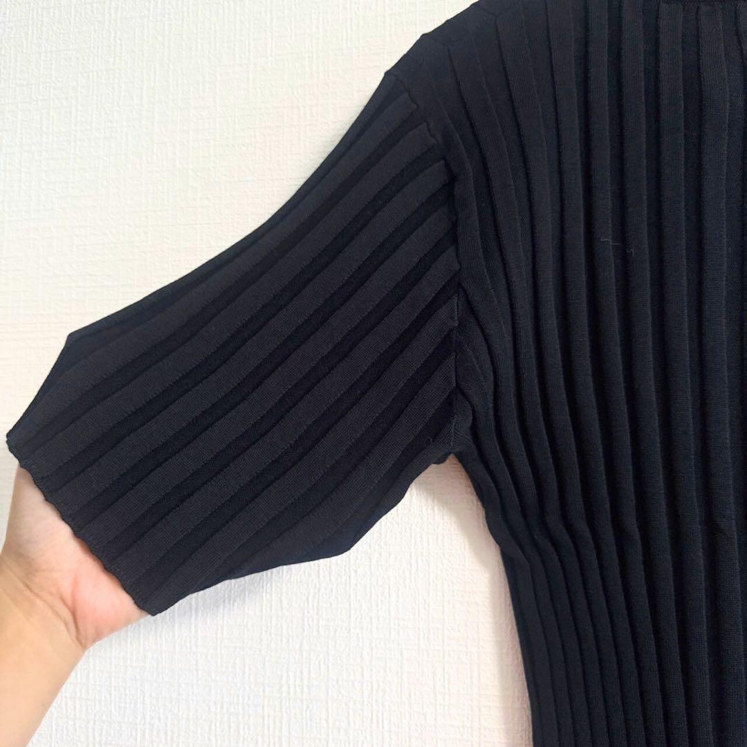 【現行品】 HYKE 25SS WIDE RIBBED POLO SWEATER