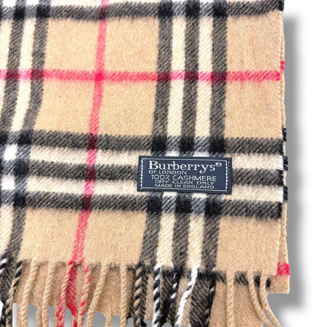 美品 バーバリー BURBERRY ノバチェック カシミヤ100% マフラー