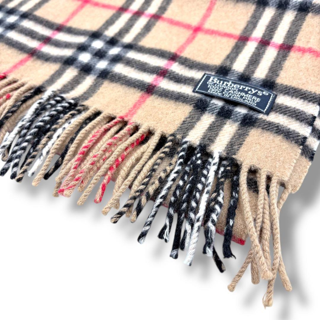 美品 バーバリー BURBERRY ノバチェック カシミヤ100% マフラー