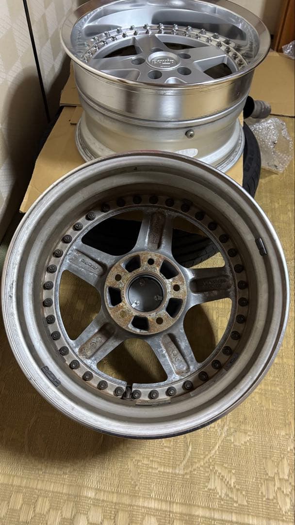 work Equip 16inch 当時もの希少角リム 8J-9 , 9J-9