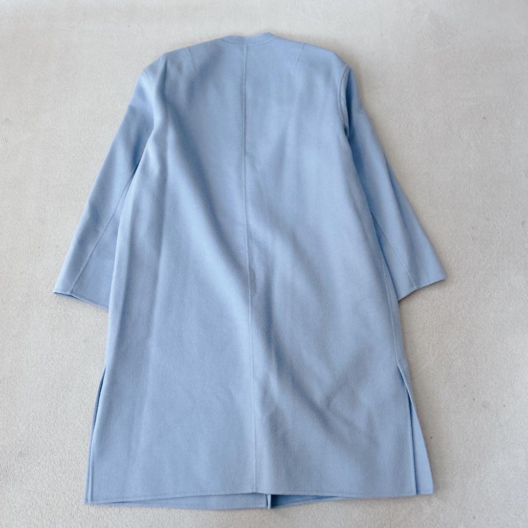 美品✨23区　ウールカシミヤリバーコート　ノーカラー　ダブルフェイス　44