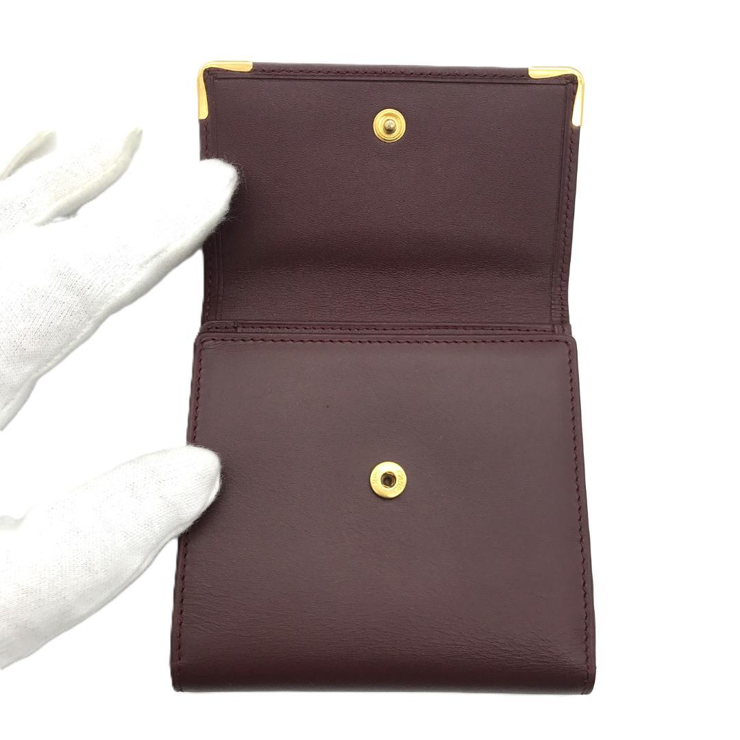 【未使用品】Cartier カルティエ マスト がま口 三つ折り 財布 レザー