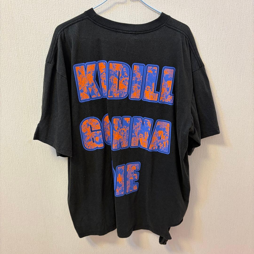 kidill キディル　tシャツ スミクロ　ダメージ　黒　プリント　半袖