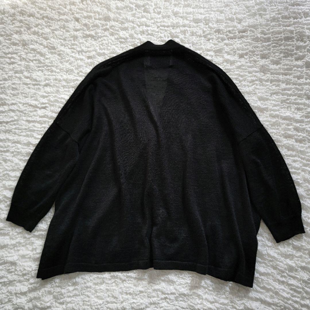 utilité ユティリテ　春夏 リネン100％　ドルマンカーディガン　黒