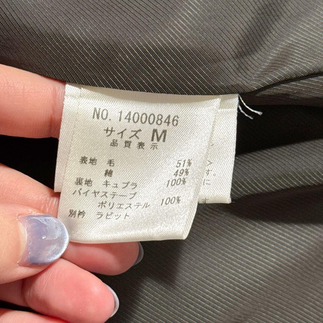 ロイスクレヨン グレンチェックウール トレンチコート　ロングコート 　日本製　M