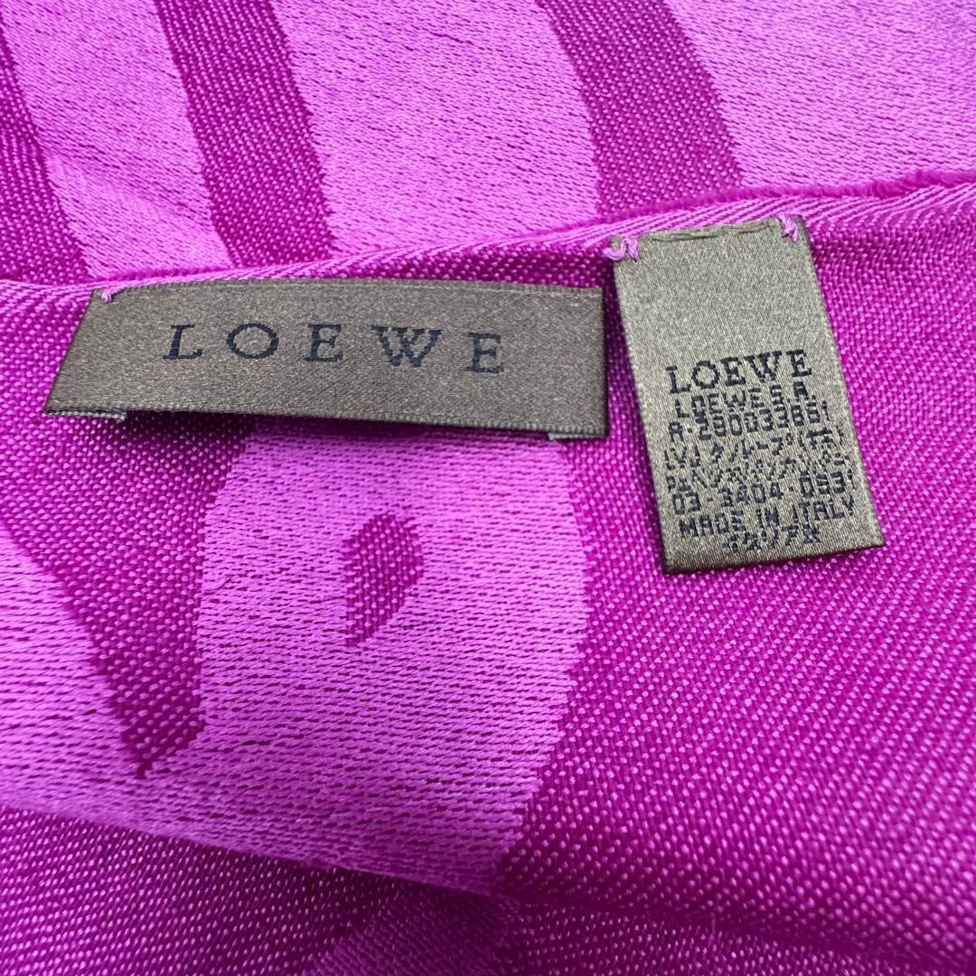 LOEWE ロエベ アナグラム 大判 ストール カシミヤ シルク ショール 桃