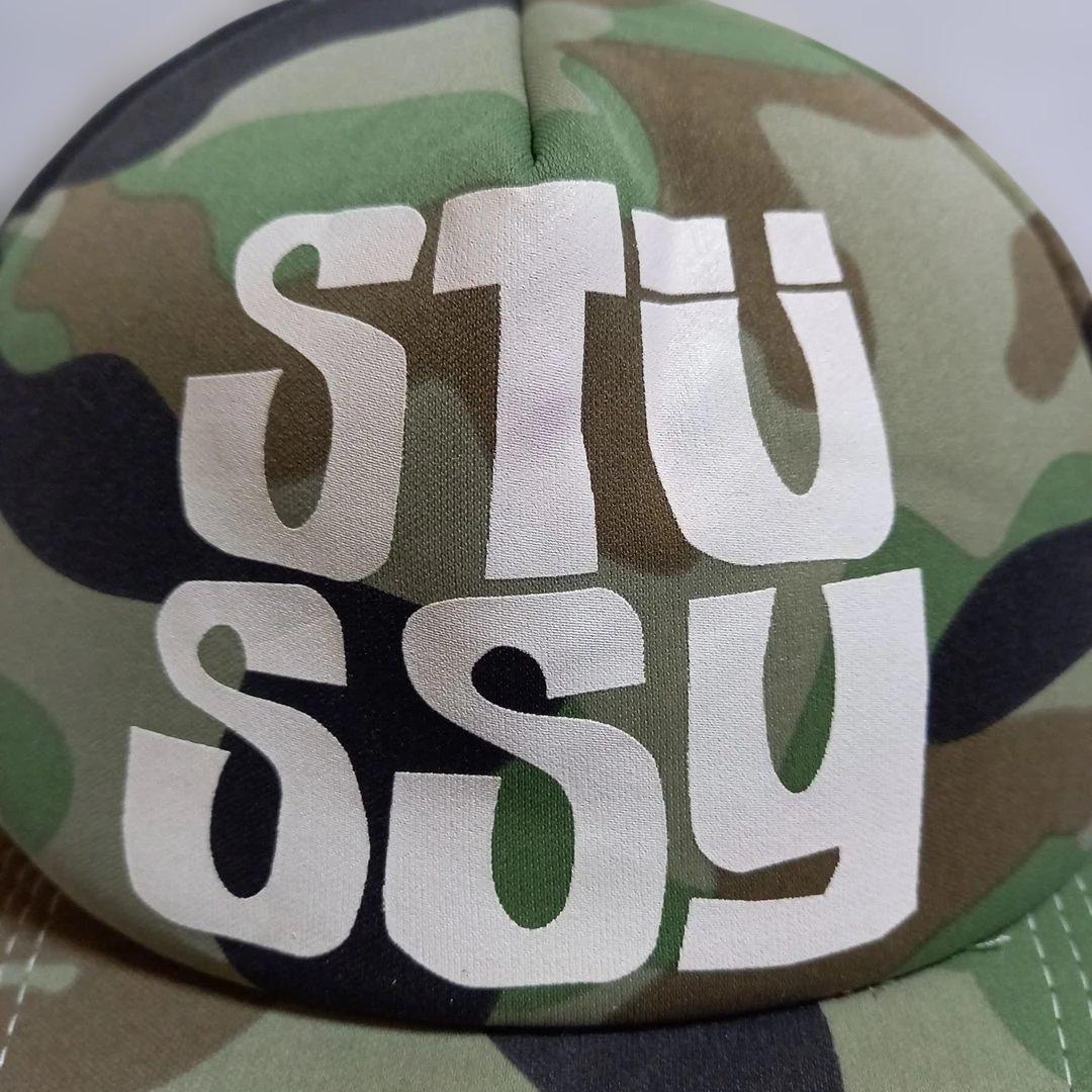 (ヴィンテージ)STUSSY 迷彩 メッシュ キャップ オールドステューシー