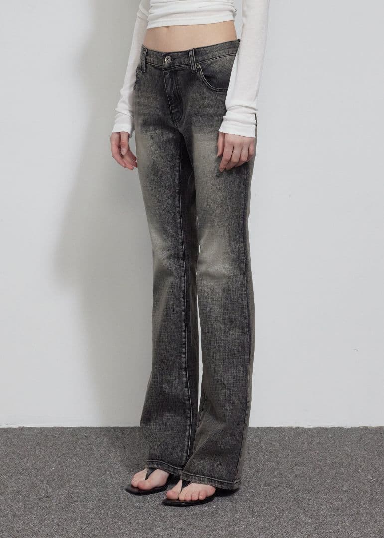 パンツ bohemseo LOW RISE BOOTS CUT PANTS, GRAY