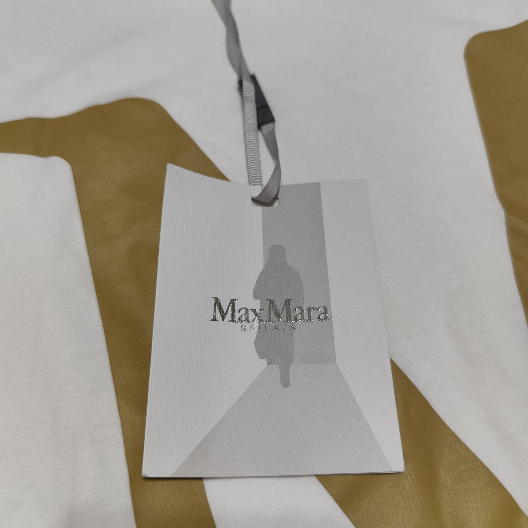 新品 MaxMara プリント Tシャツ ホワイト×キャメル XS
