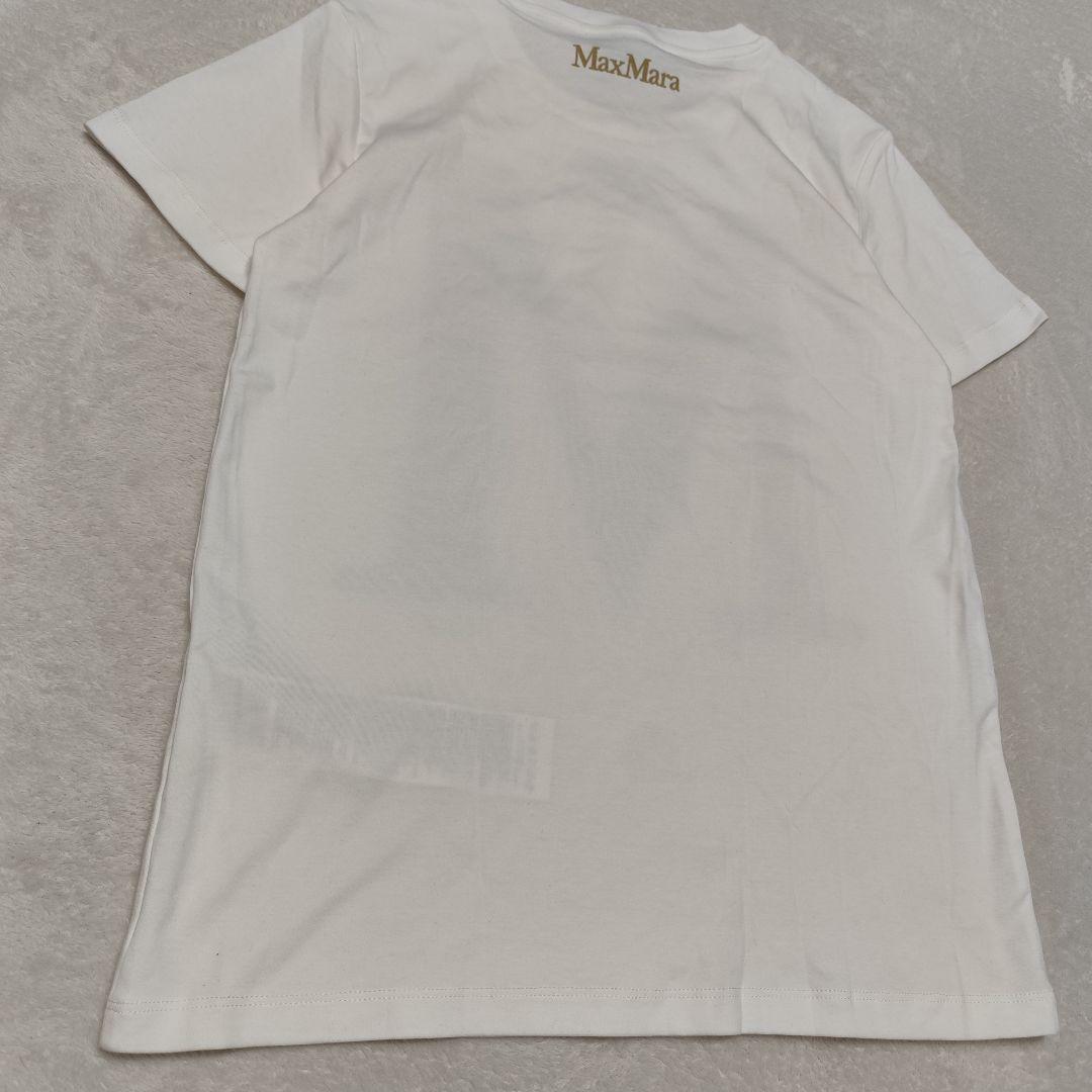 新品 MaxMara プリント Tシャツ ホワイト×キャメル XS