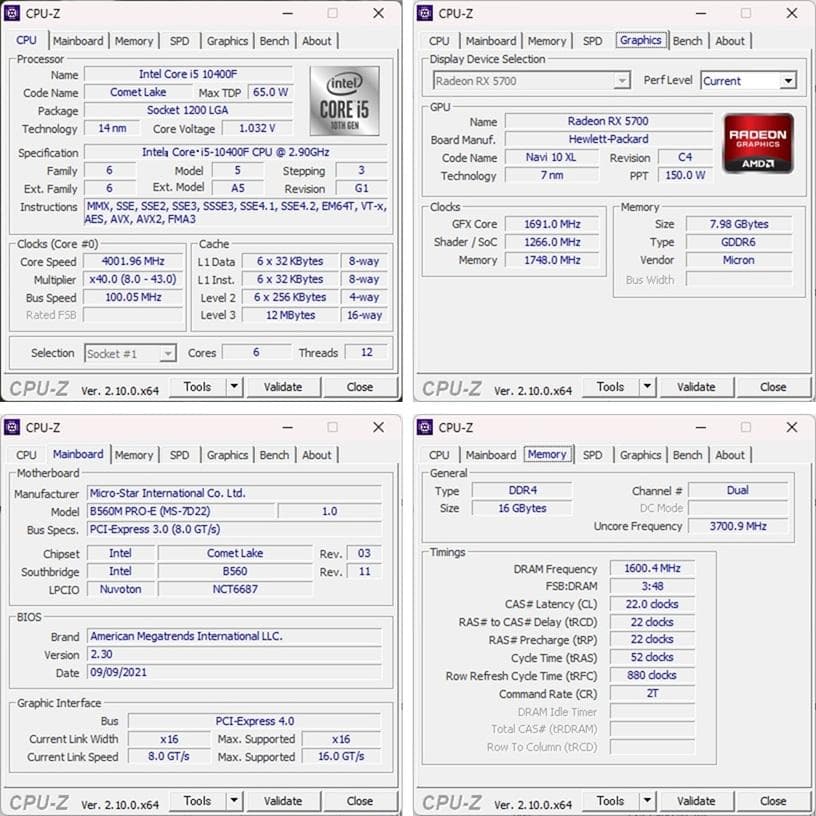 ゲーミングPC/Core i5 10400F/RX5700/新品SSD512GB