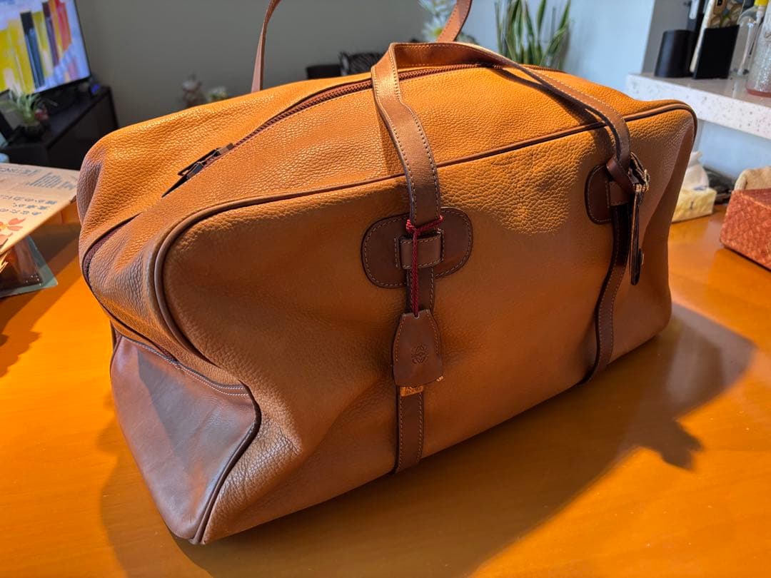 LOEWE レザー ボストンバッグ ブラウン