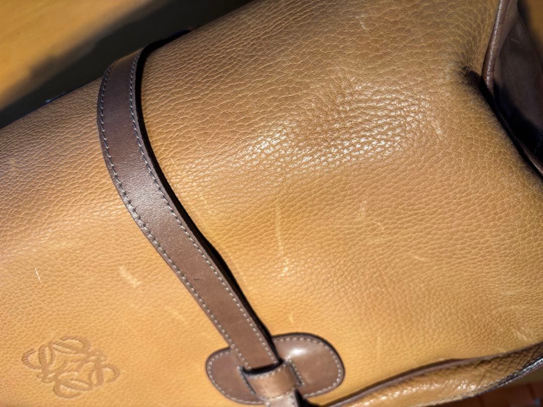 LOEWE レザー ボストンバッグ ブラウン