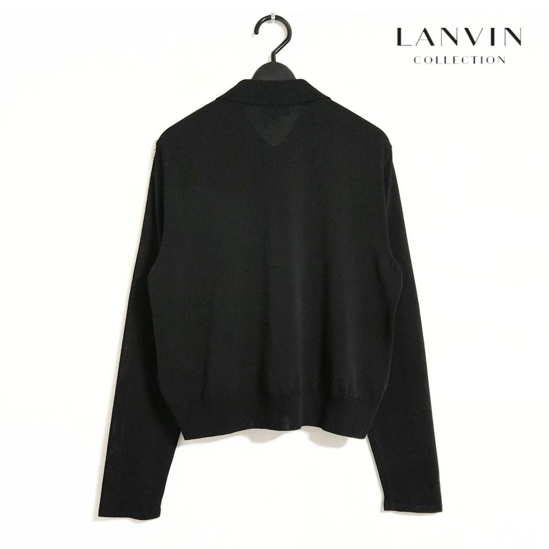 ■美品 LANVIN COLLECTION フラワーレース 襟付きカーディガン