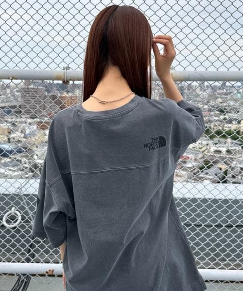 韓国 ノースフェイス　ダメージ Tシャツ　グレー　S 新品　ウォッシュ加工　M