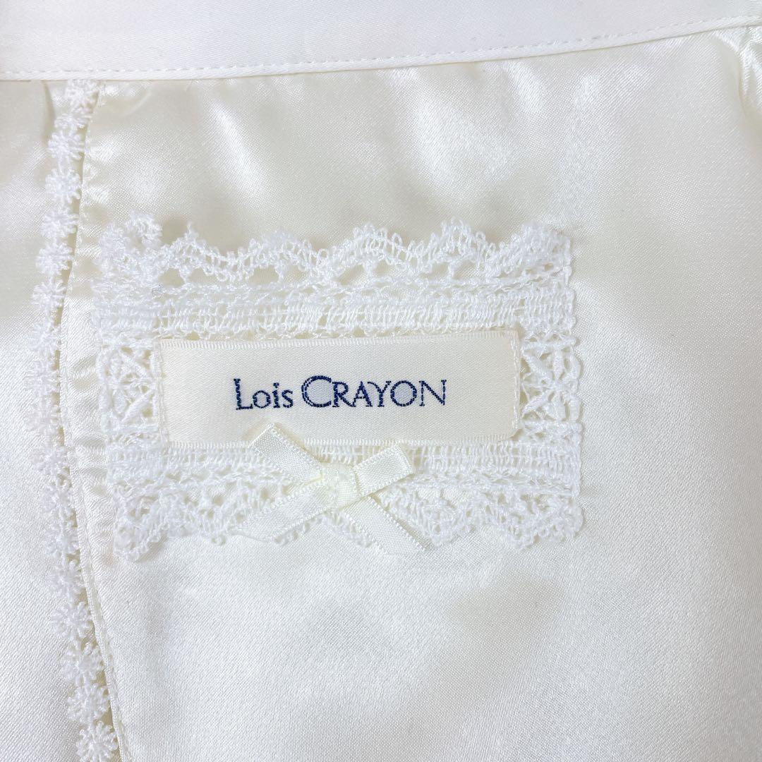 Lois CRAYON✨ジャケット ワンピース 2点セット 刺繍 白 リボン M