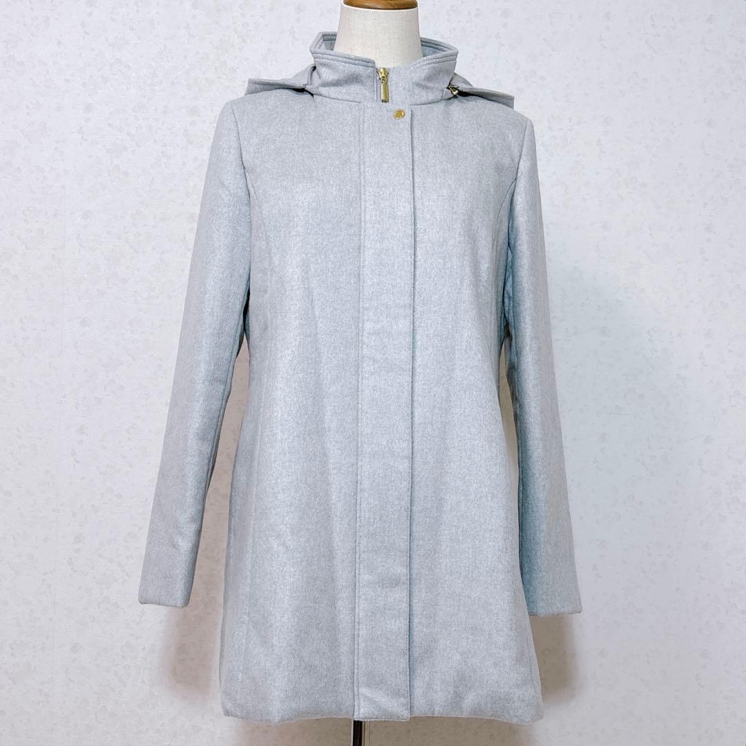 美品DAKS LONDON フード付きコート 日本製 2WAY ミドル丈