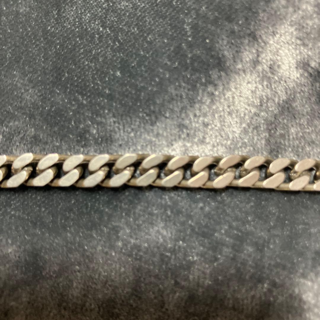 シルバー925刻印有りカーブリンクチェーンネックレス 約60cm