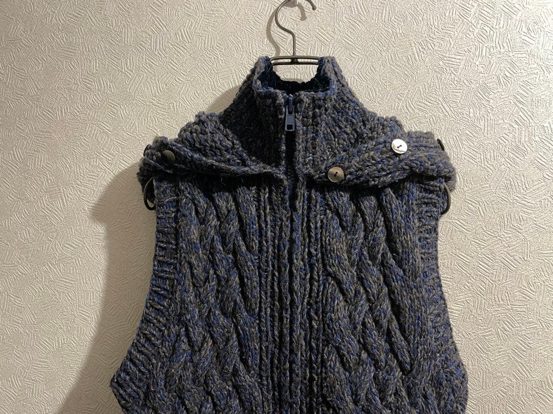 sacai フーデッド ケーブル ニット ベスト / サカイ ミックス フリル