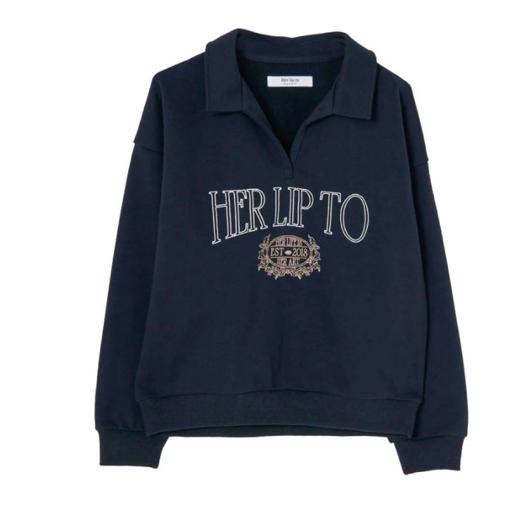 Her lip to スウェット エンブロリダリーポロ