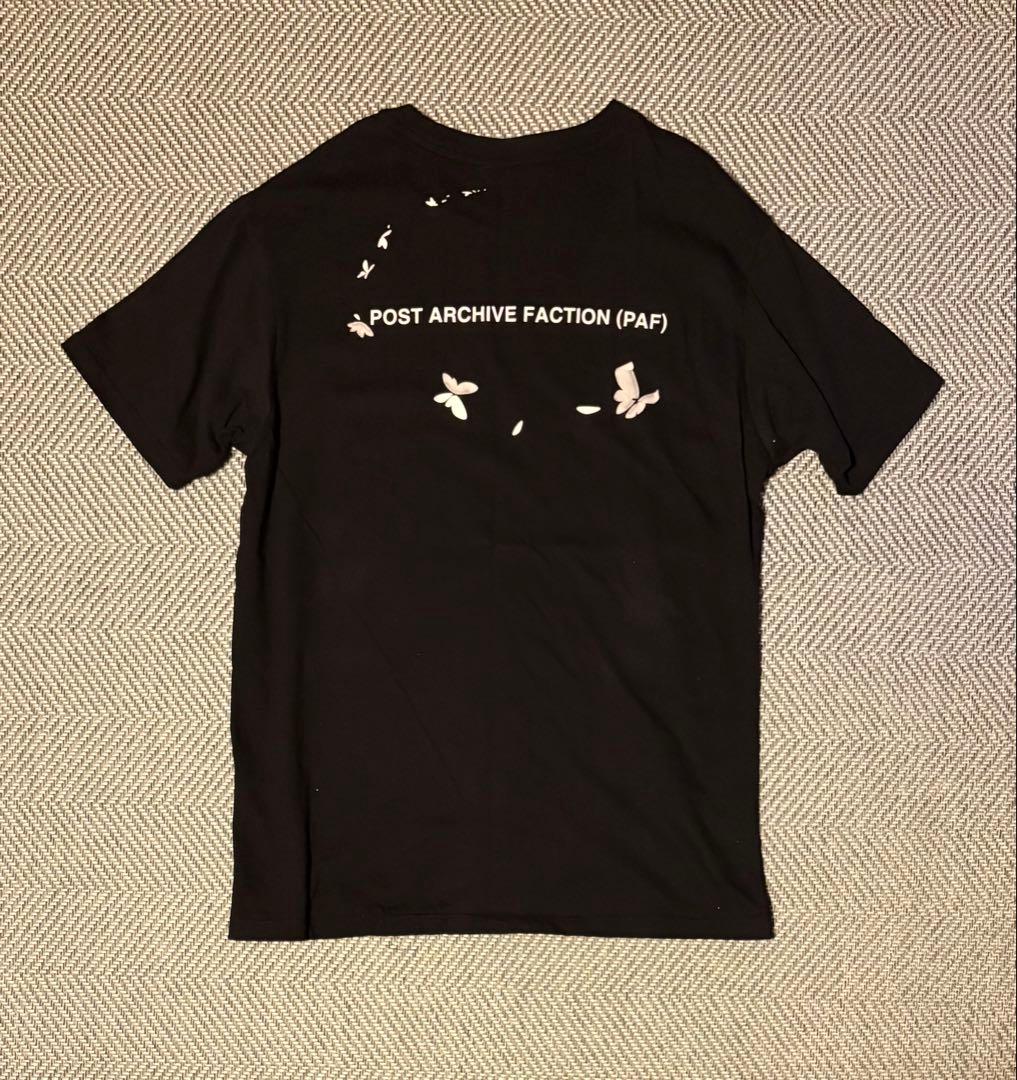 POST ARCHIVE FACTION （PAF） 蝶々 Tシャツ 黒 S