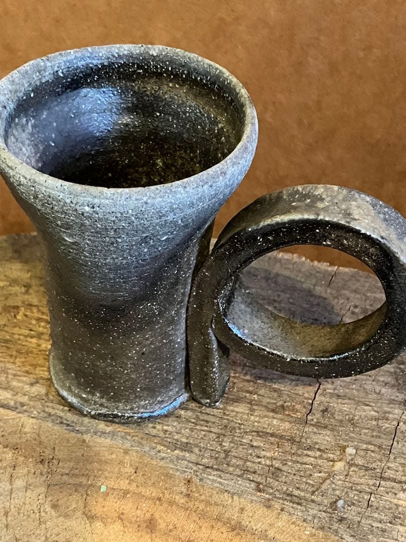 越前　穴窯　マグカップ　ビアカップ　コーヒーカップ