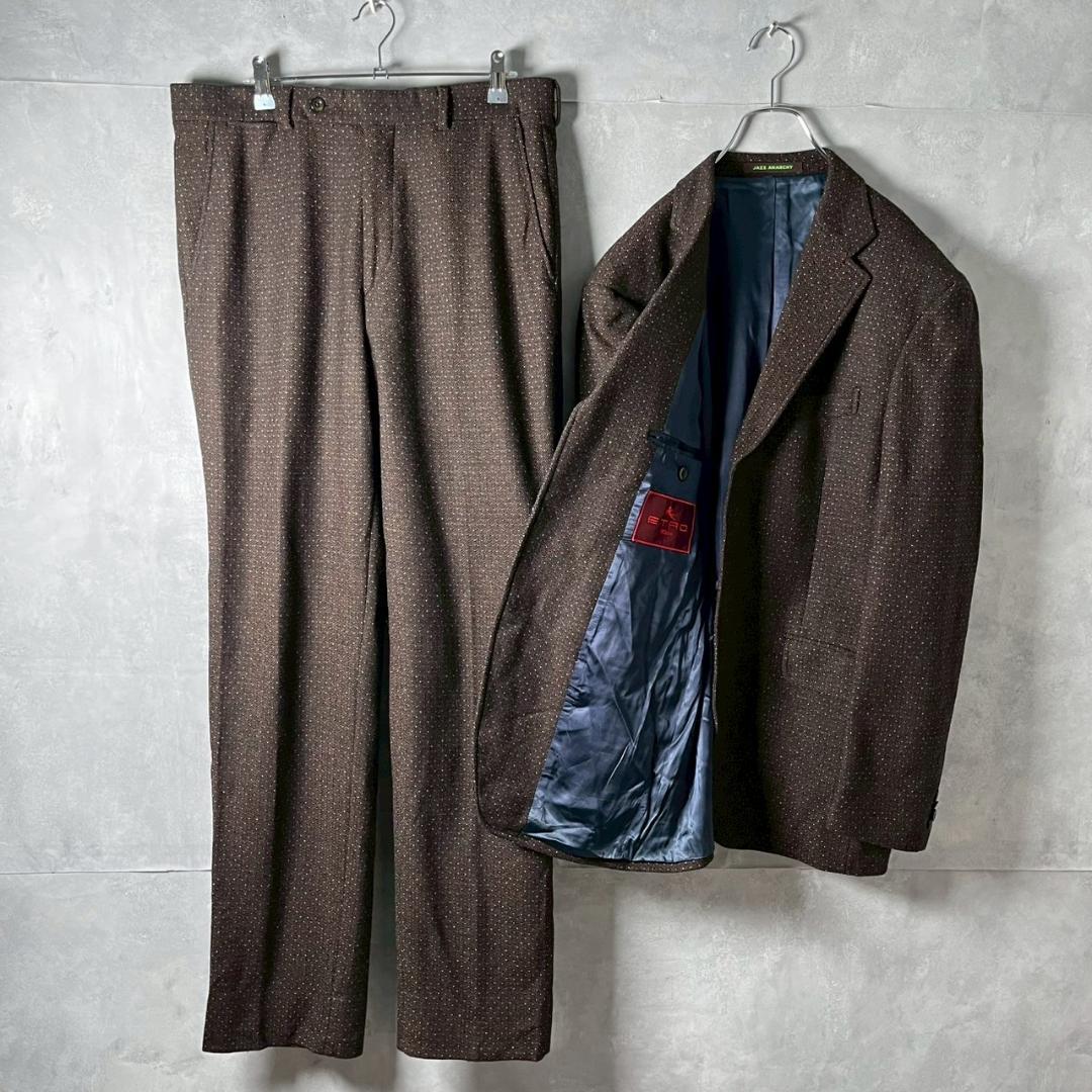 ETRO ドット柄 イタリア製 ウール ツイード セットアップ スーツ N678