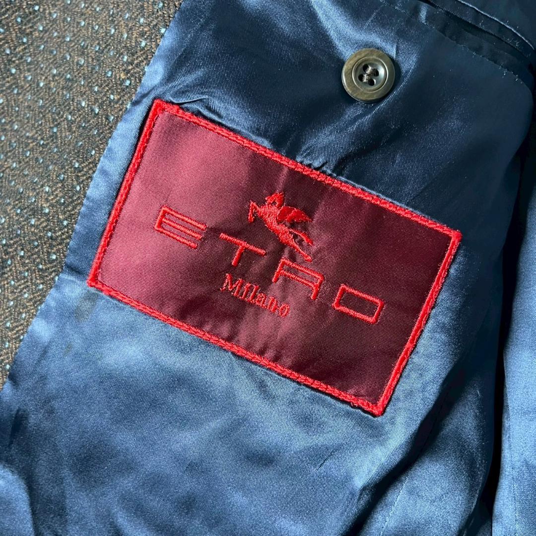ETRO ドット柄 イタリア製 ウール ツイード セットアップ スーツ N678