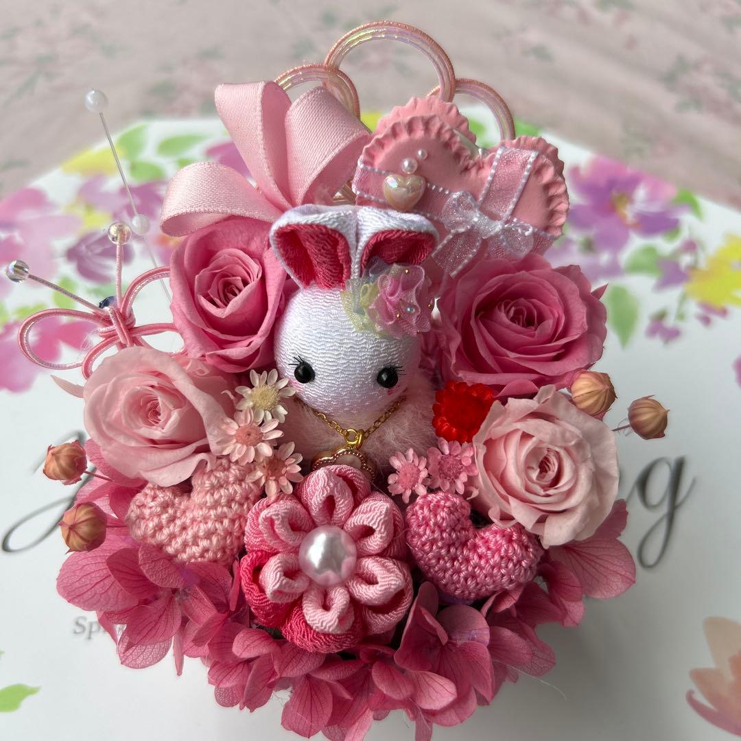 ハンドメイド❣️薔薇の華園❣️ピンクピンクアレンジ❁⃘*.゜