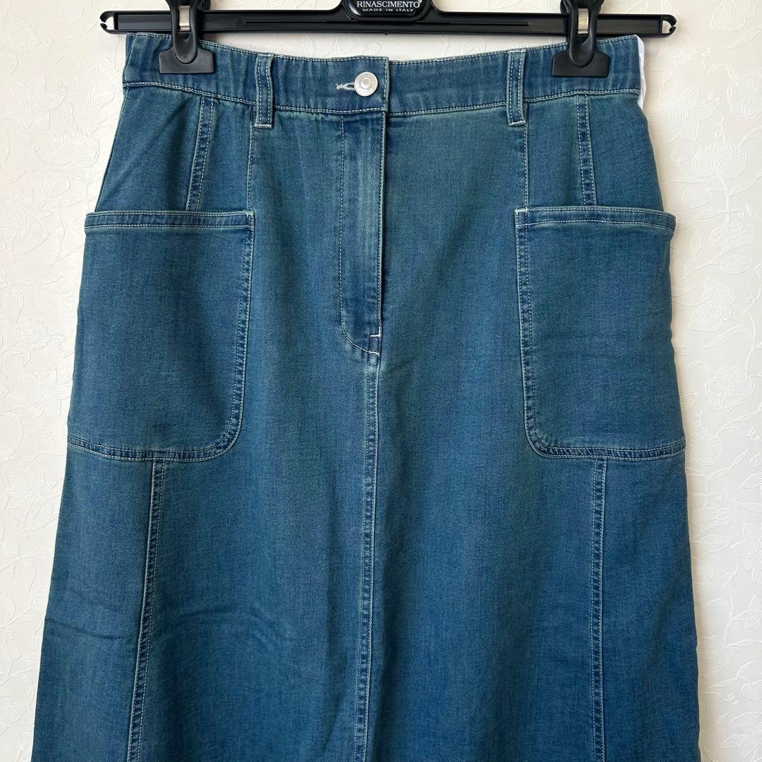 MINHA KILA KILA デニムロングフレアスカート　綿84% タグ付き
